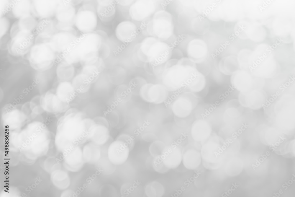 Abstract blurry grey color for background, Blur festival lights outdoor celebration and white bokeh focus texture decorative design elegant for winner.