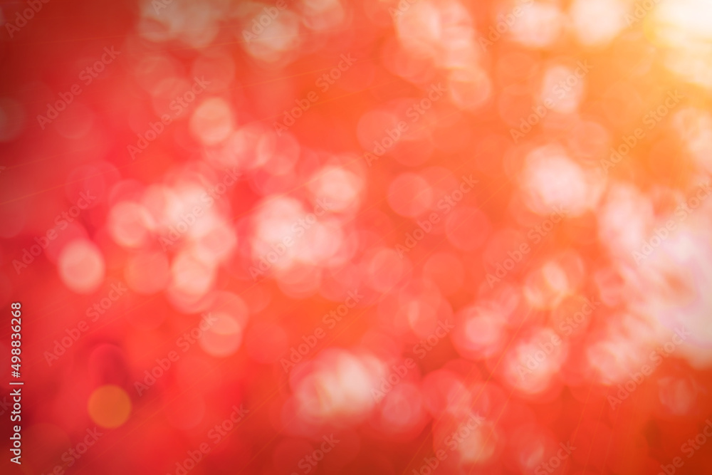 Abstract blurred orange color and peach for background, Blur festival lights outdoor and pink bubble focus design element.