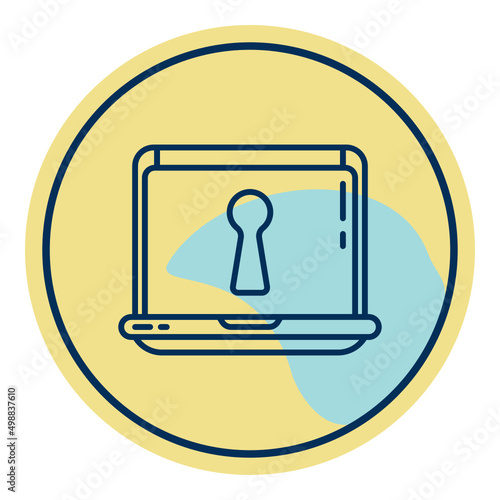 laptop and key hole