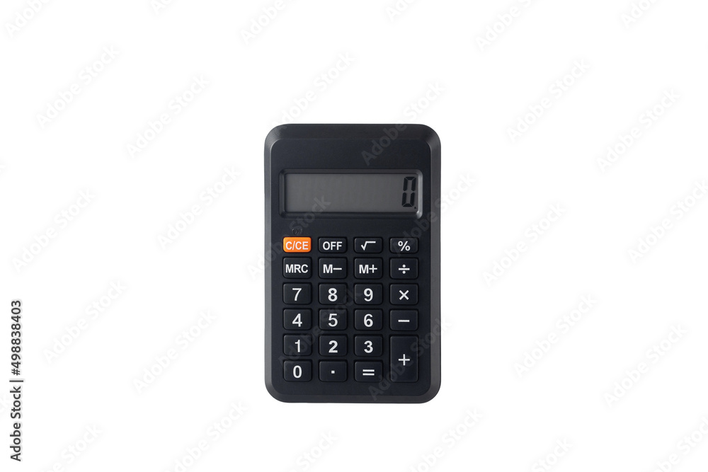 Black Calculator isolated on white background. Black Calculator isolated on white background.