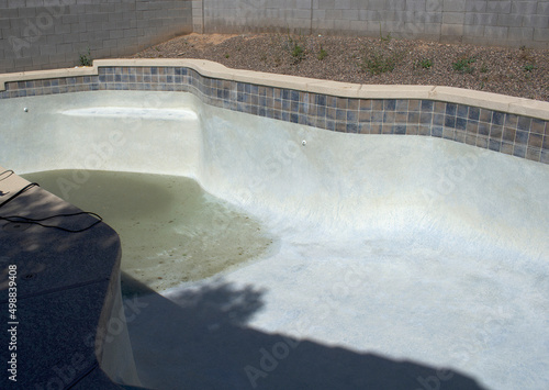Residential Pool being drained and cleaned 