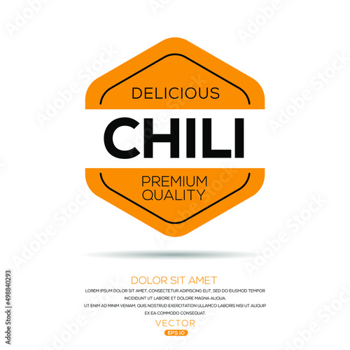 Creative (Chili) logo, Chili sticker, vector illustration.