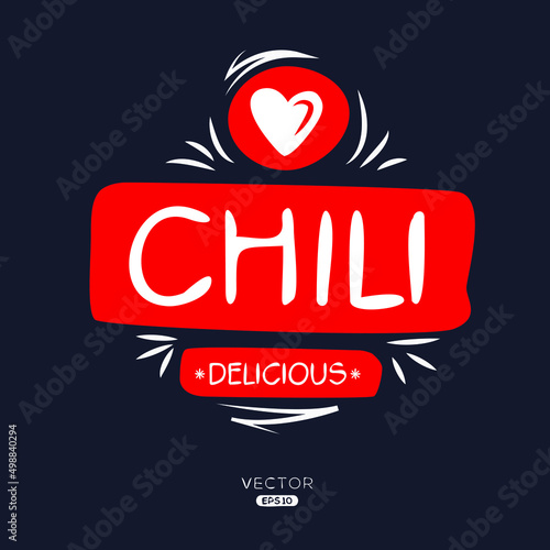 Creative (Chili) logo, Chili sticker, vector illustration.