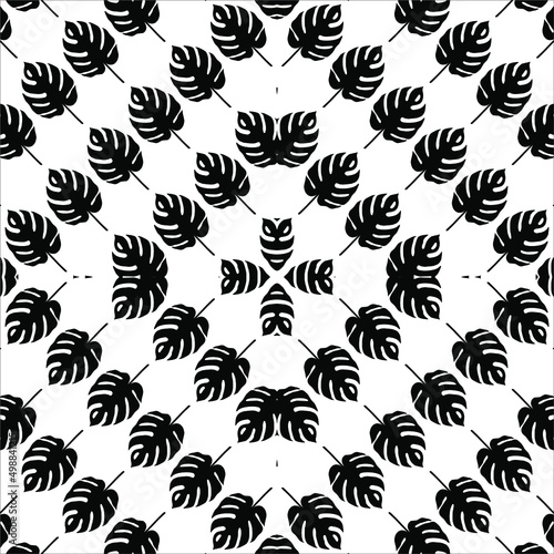 Tropical Leaf Motifs Pattern. Decoration for Interior  Exterior  Carpet  Textile  Garment  Cloth  Silk  Tile  Plastic  Paper  Wrapping  Wallpaper  Pillow  Sofa  Background  Ect. Vector Illustration