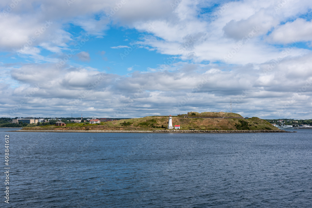 Georges Island National Historic Site in the harbor of Halifax, Nova-Scotia, Canada