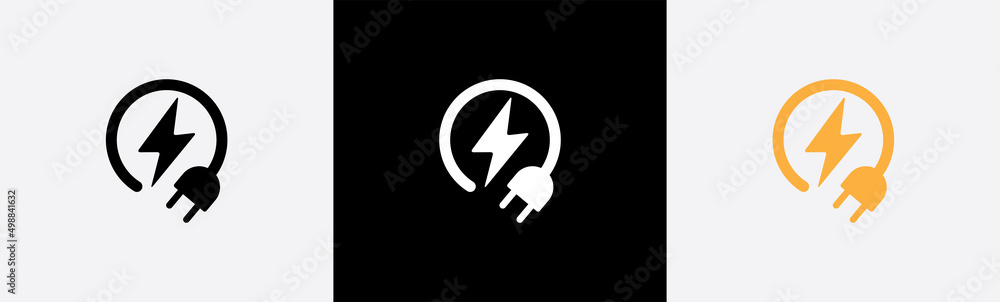 Electrical power icon symbol sign, vector illustration - obrazy, fototapety, plakaty 