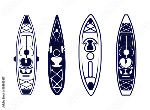Creative Kayak Fishing Boat Simple Clip Art And Vector Designs