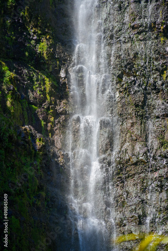 Waimoku Falls at the end of the Pipiwai Trail in the Haleakala National Park on the road to Hana  east of Maui island  Hawaii  United States