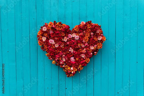 Flowers heart shape. Valentine's Day. Color palette. fashion love
