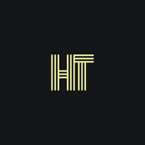 Modern creative initial letter HT logo icon design