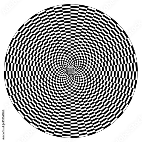 Basketweave, abstract spiral design pattern, vector includes pattern swatch that seamlessly fills any shape, black and white mandala, concept for hypnosis,  stress, eye strain, optical illusion
