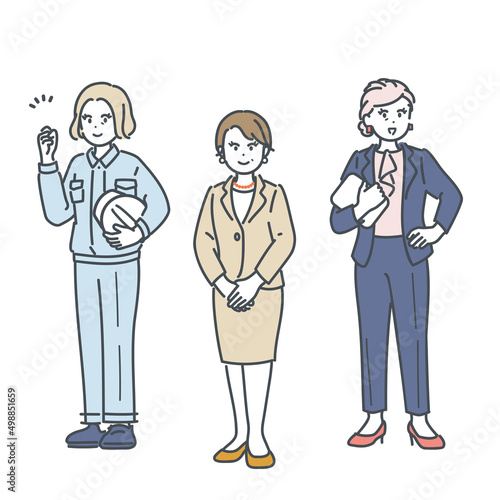 女性の経営者、会社幹部のイメージイラスト