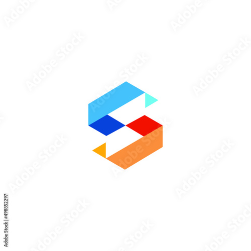 Free Download Minimalist Letter S Icon full color for Tech and Internet Branding - GFXLoad