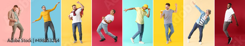 Cool dancing young man on c...