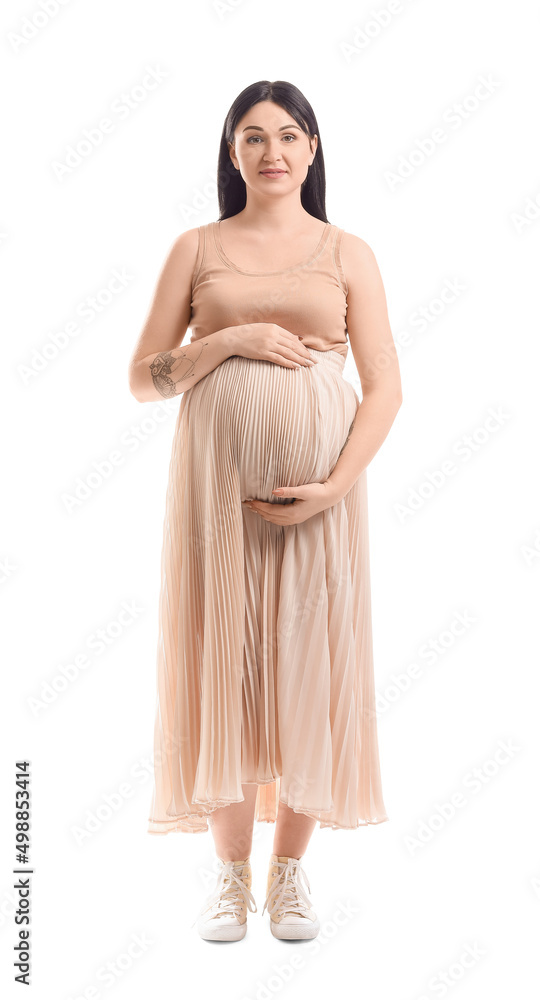 Pregnant young woman isolated on white Pregnant young woman isolated on white