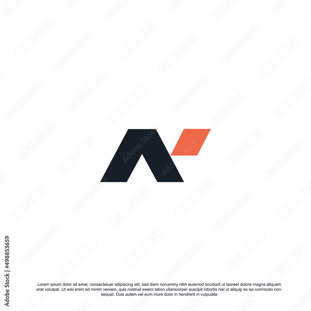 Creative letter N and triangle logo design Creative letter N and triangle logo design