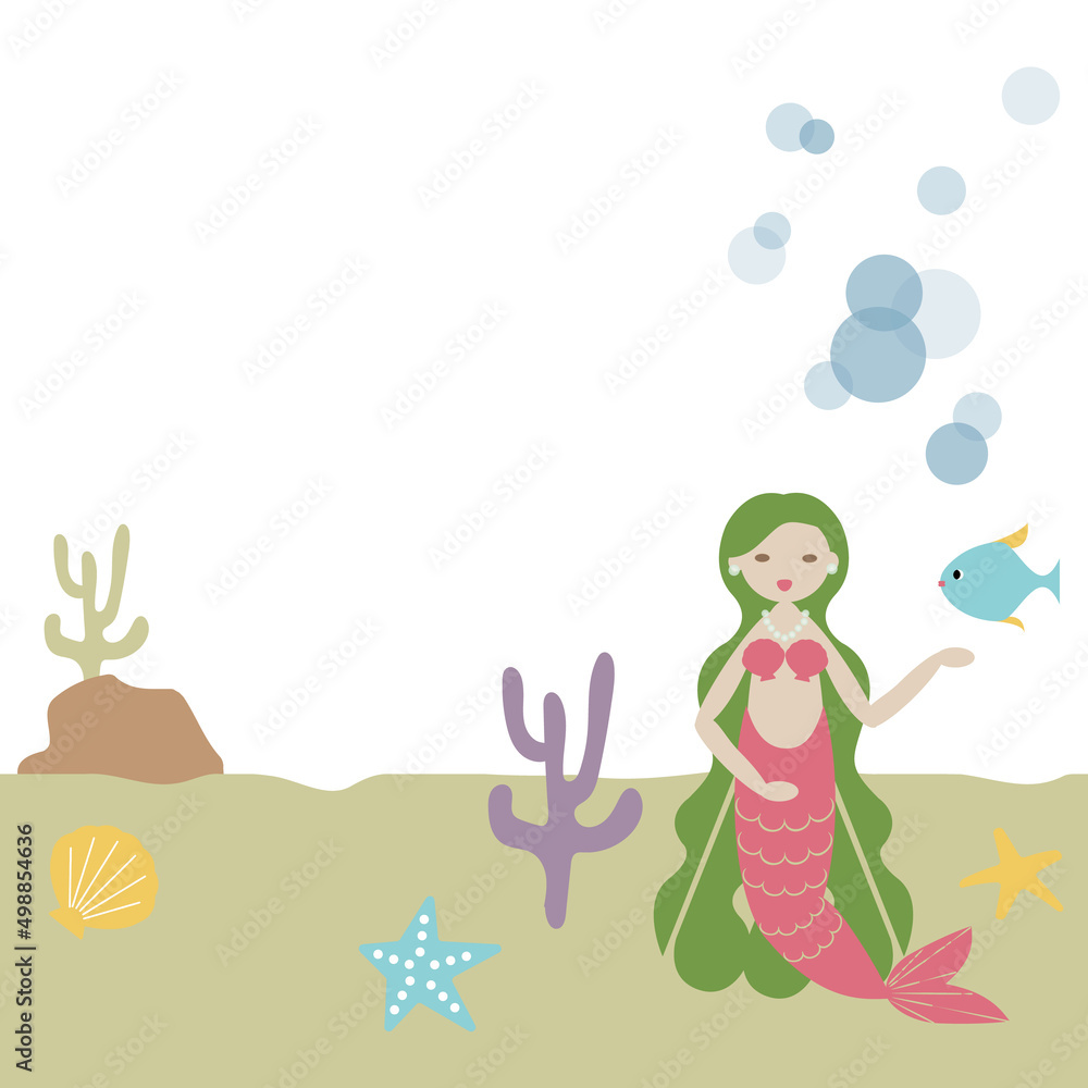 Fototapeta premium 人魚のイラスト２