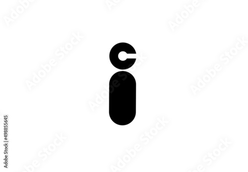 ic cu i c initials letter logo isolated on white backhround