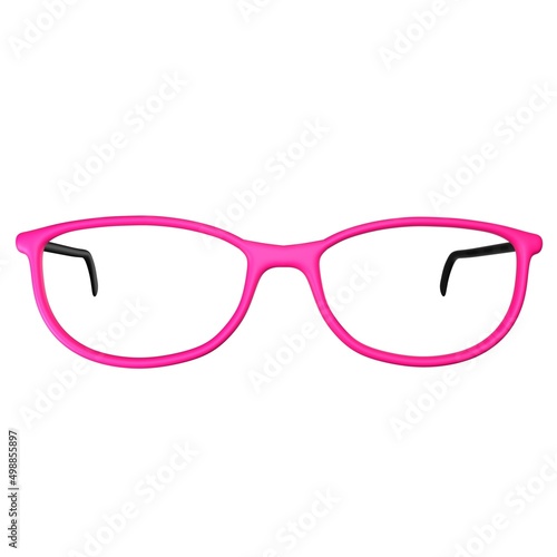 Oblong glasses with pink frames