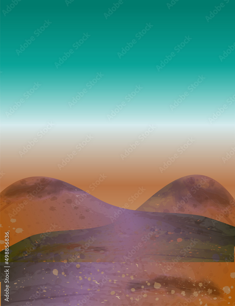 A view of mountain surface design vector with azure sky behind