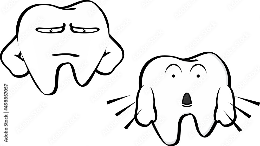 Fototapeta premium molar tooth cartoon kawaii expressions in vector format