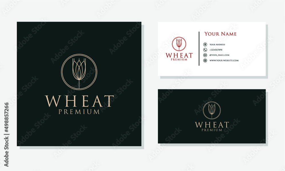 Obraz premium wheat logo design