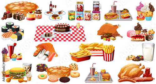Foods and beverages set