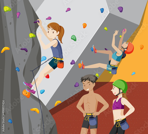 Indoor rock climbing gym