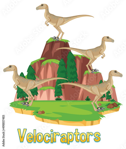 Dinosaur wordcard for velociraptors