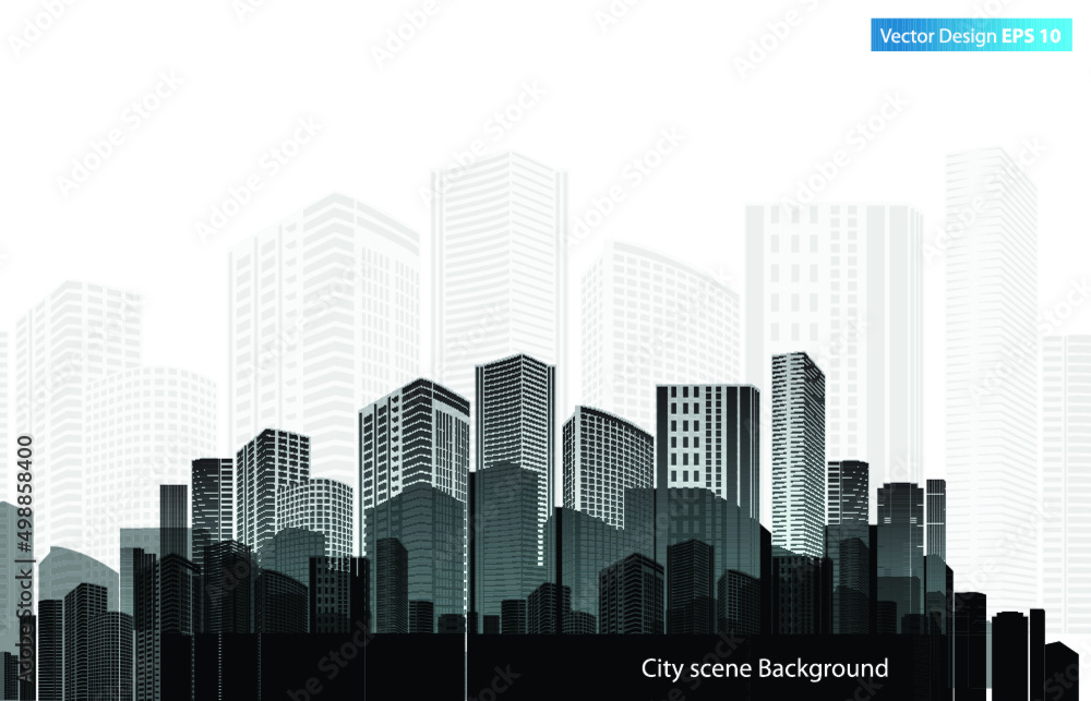 vector of graphical urban cityscape, Black building
