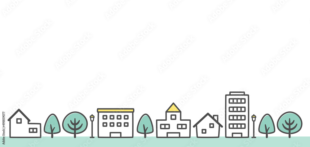 simple illustration of small town