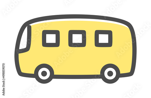 simple illustration of yellow bus
