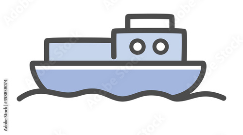 simple illustration of ship on the sea