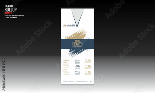 health vector roll up banner design