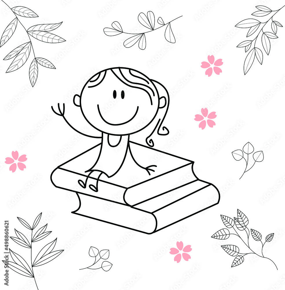 cartoon activity illustration of a smiling child for children's coloring book, children's book. eps vector image. cartoon activity illustration of a smiling child for children's coloring book, children's book. eps vector image.