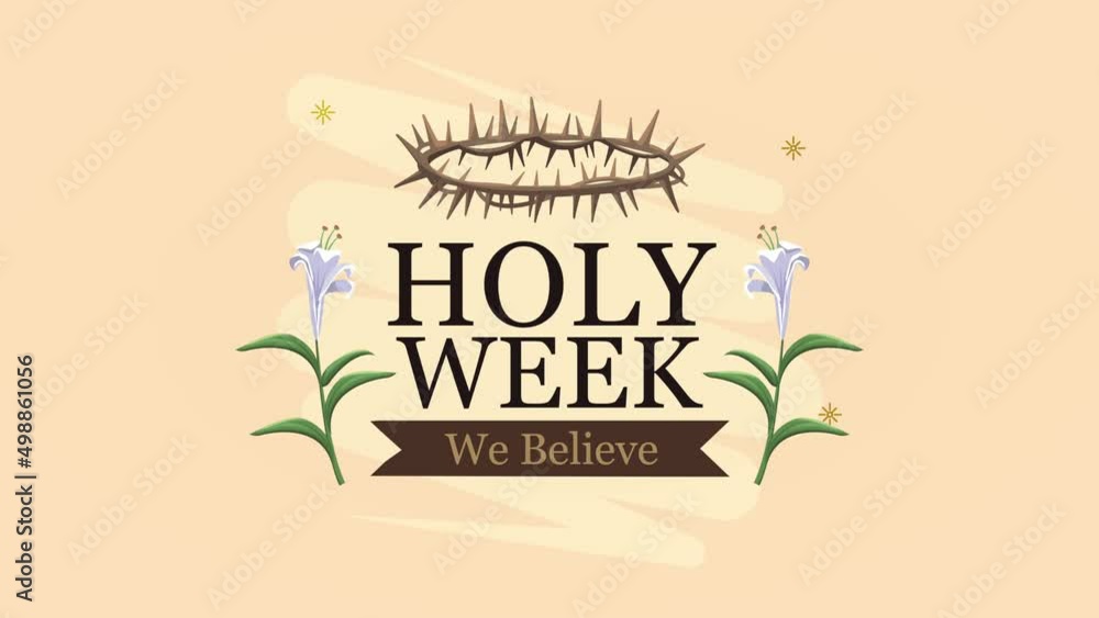 holy week lettering animation with Crown of thorns Stock Video | Adobe ...