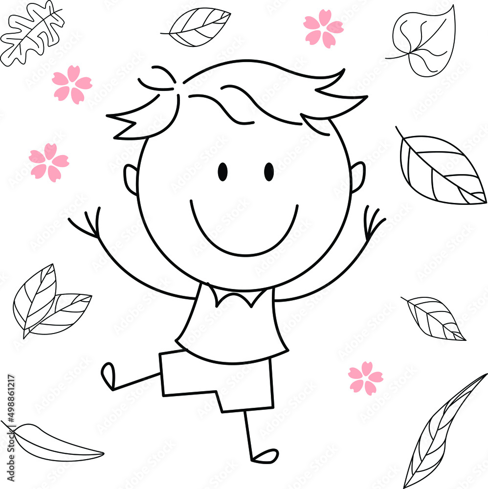cartoon activity illustration of a smiling child for children's coloring book, children's book. eps vector image. cartoon activity illustration of a smiling child for children's coloring book, children's book. eps vector image.