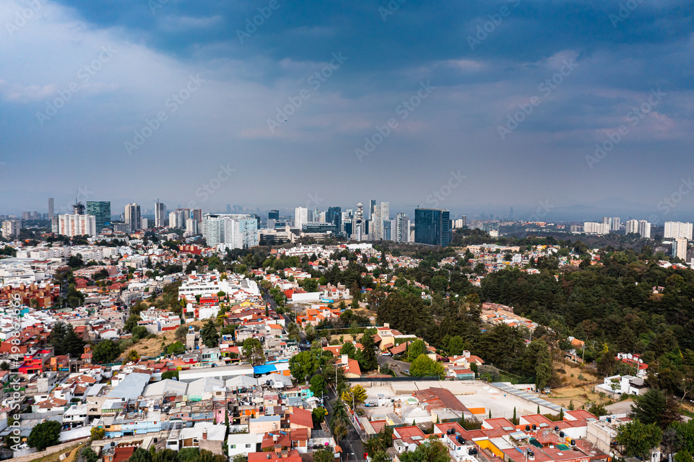Vista Aérea de Santa Fe en la Ciudad de México