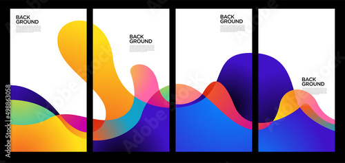 Colorful abstract liquid and fluid shape for banner and brochure design
