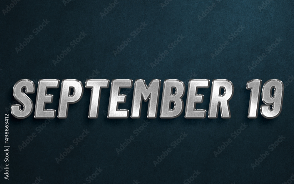 SEPTEMBER IN SILVER HIGH RELIEF LETTERS ON DARK BACKGROUND SEPTEMBER IN SILVER HIGH RELIEF LETTERS ON DARK BACKGROUND