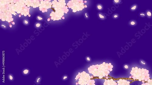 散る夜桜