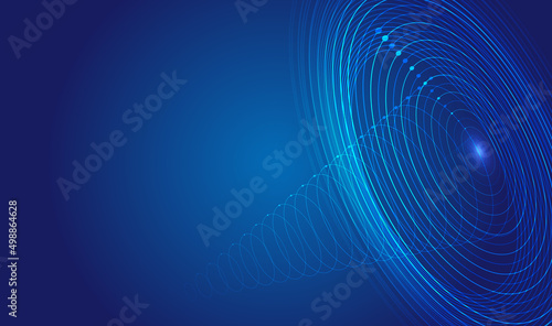 Fototapeta Naklejka Na Ścianę i Meble -  Dot line spiral ripple Internet technology Communication technology conceptual background