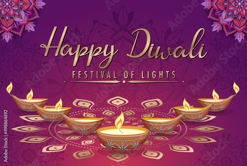 Happy Diwali festival of lights poster