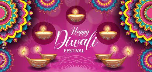 Happy Diwali Indian festival banner