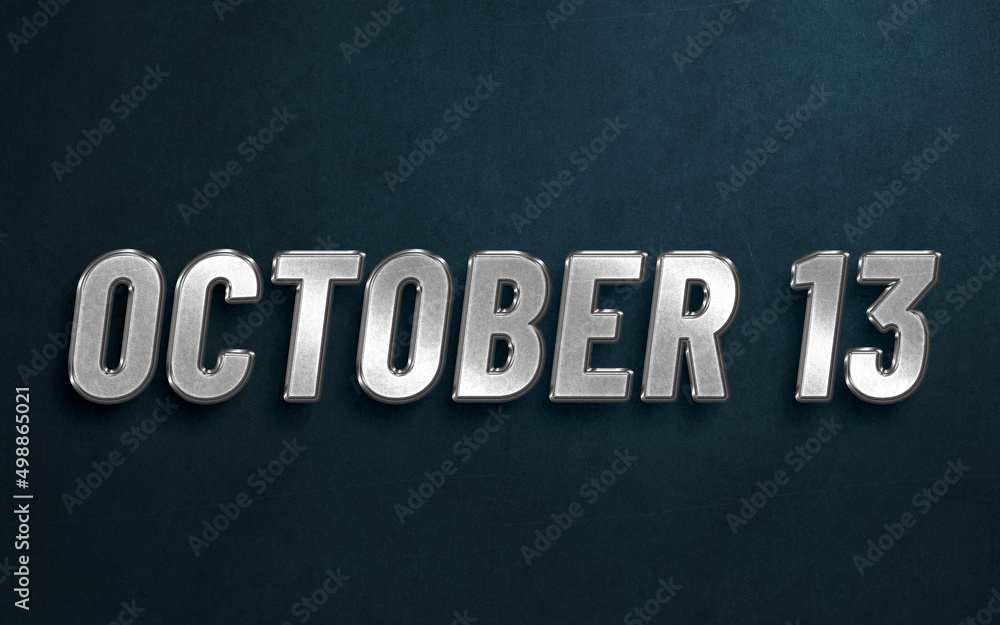 OCTOBER IN SILVER HIGH RELIEF LETTERS ON DARK BACKGROUND OCTOBER IN SILVER HIGH RELIEF LETTERS ON DARK BACKGROUND