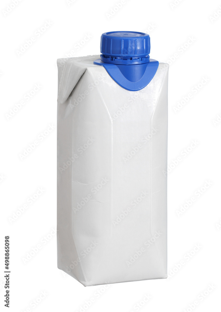 Paper beverage box with screw cap (clipping path) isolated on white background Paper beverage box with screw cap (clipping path) isolated on white background