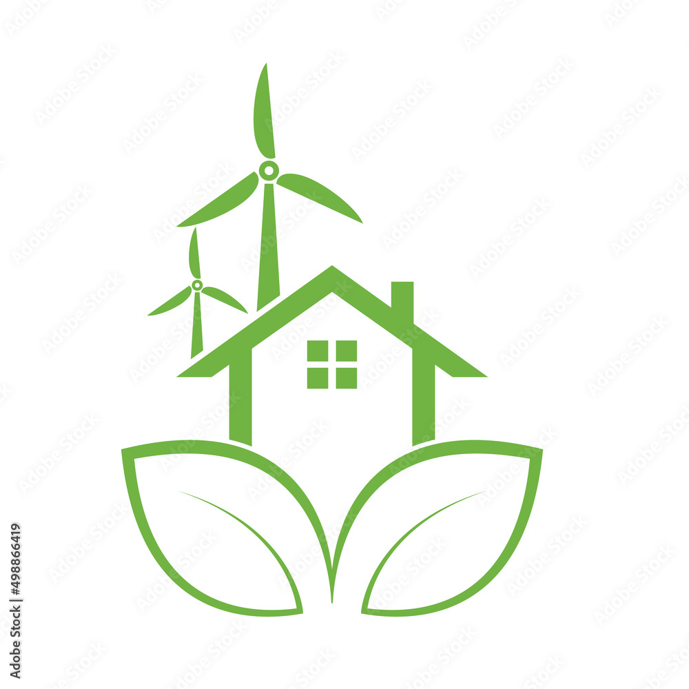 Green House sign Leaf and ecology Green House sign Leaf and ecology