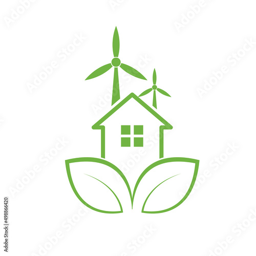Green House sign Leaf and ecology