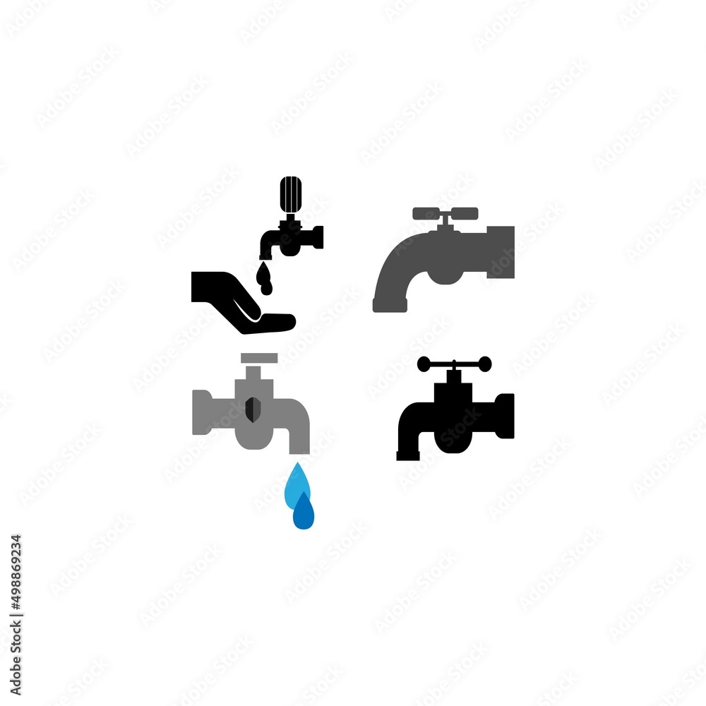 water faucet logo design vector illustration water faucet logo design vector illustration