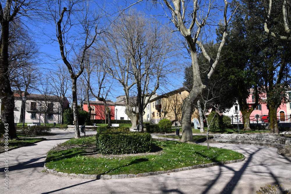 The public park of Nusco, a small village in the province of Avellino, Italy.